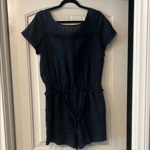 LOFT Navy Blue Linen Jumpsuit/Romper